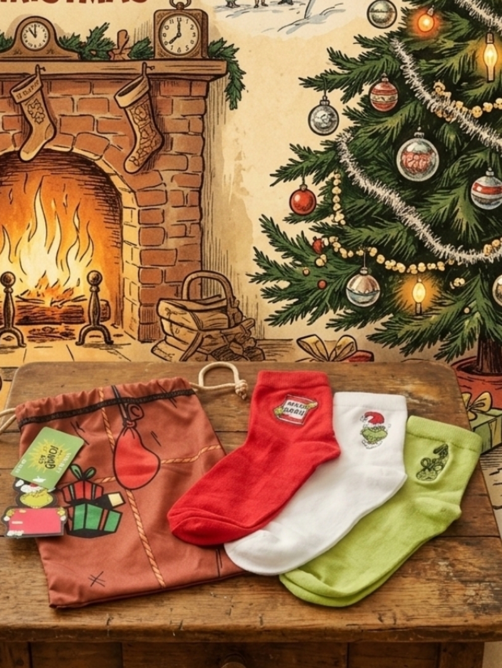 Grinch Socks Gift Set